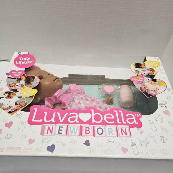 New Box Luvabella Newborn African American Interactive Life like Girl Doll Real - Picture 12 of 16